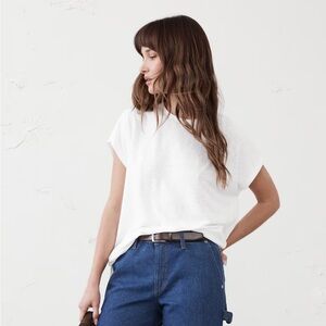 LINEN-BLEND DOLMAN T-SHIRT